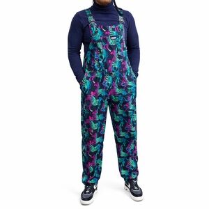 Run & Fly L Zebra Print Stretch Twill 0193 Overalls Dungarees Large rainbow